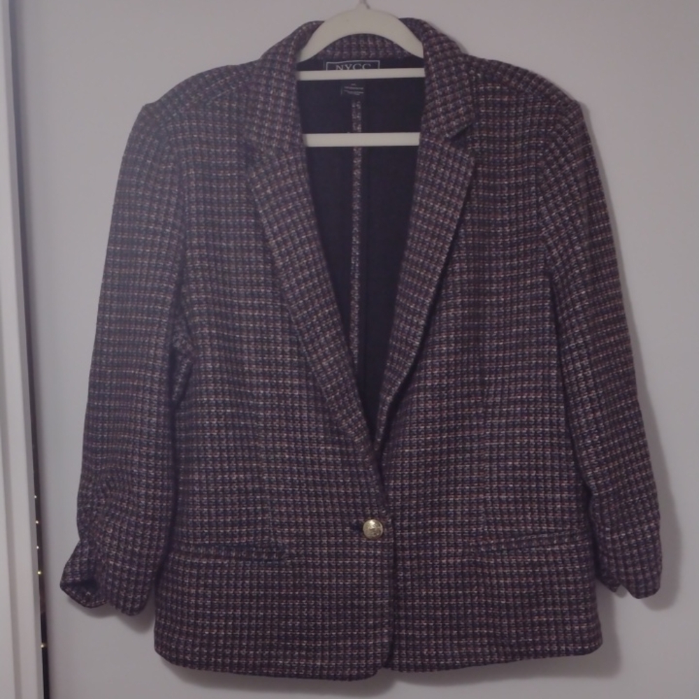 Women's Tweed Blazer - Purple